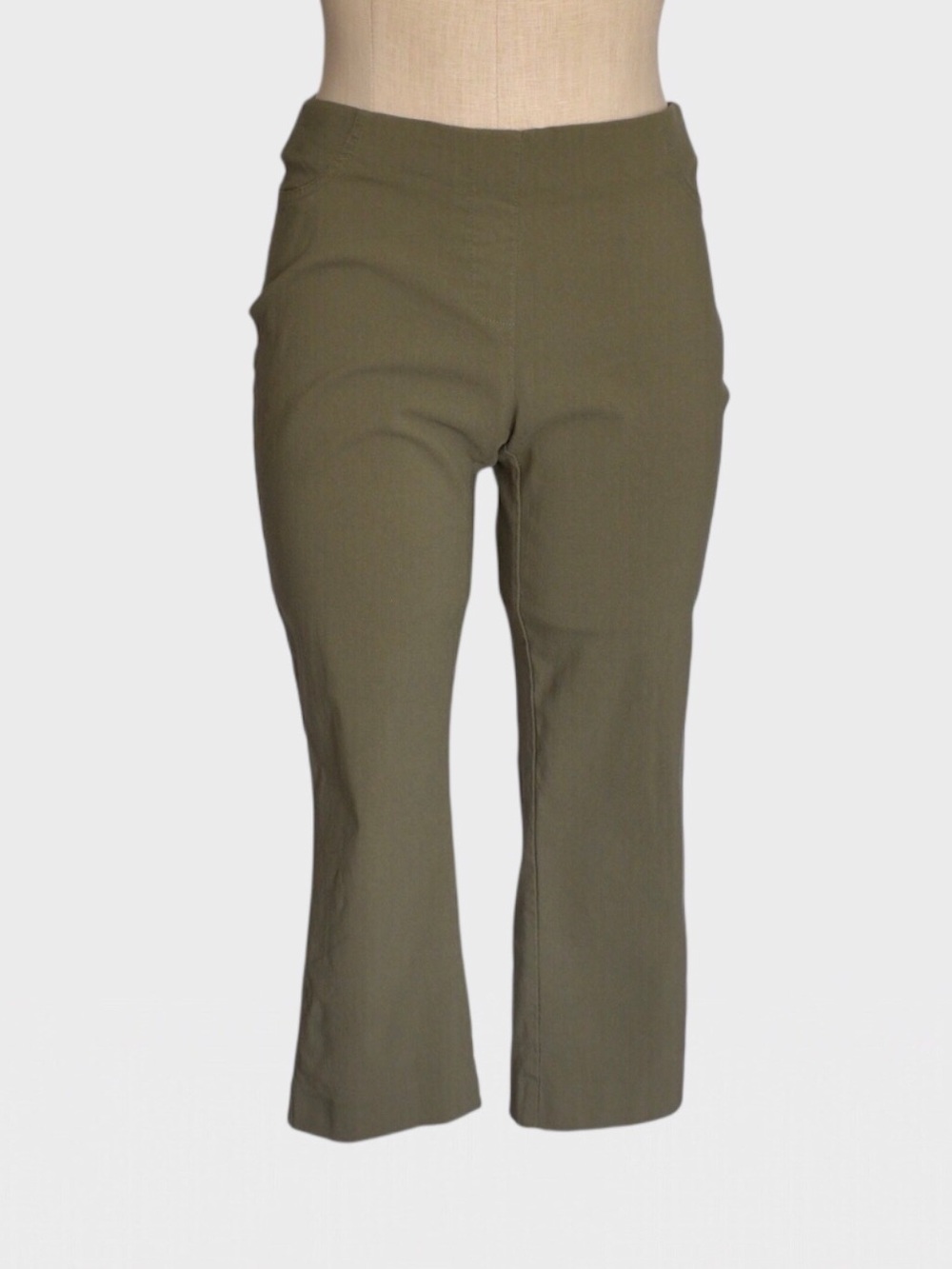 Style & Co Olive Green Pull On Cropped Capri Pants